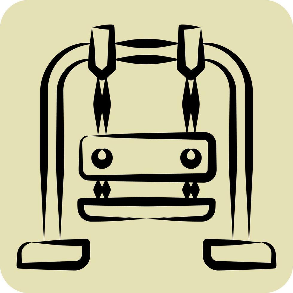 icona oscillazione. relazionato per divertimento parco simbolo. mano disegnato stile. semplice design modificabile. semplice illustrazione vettore