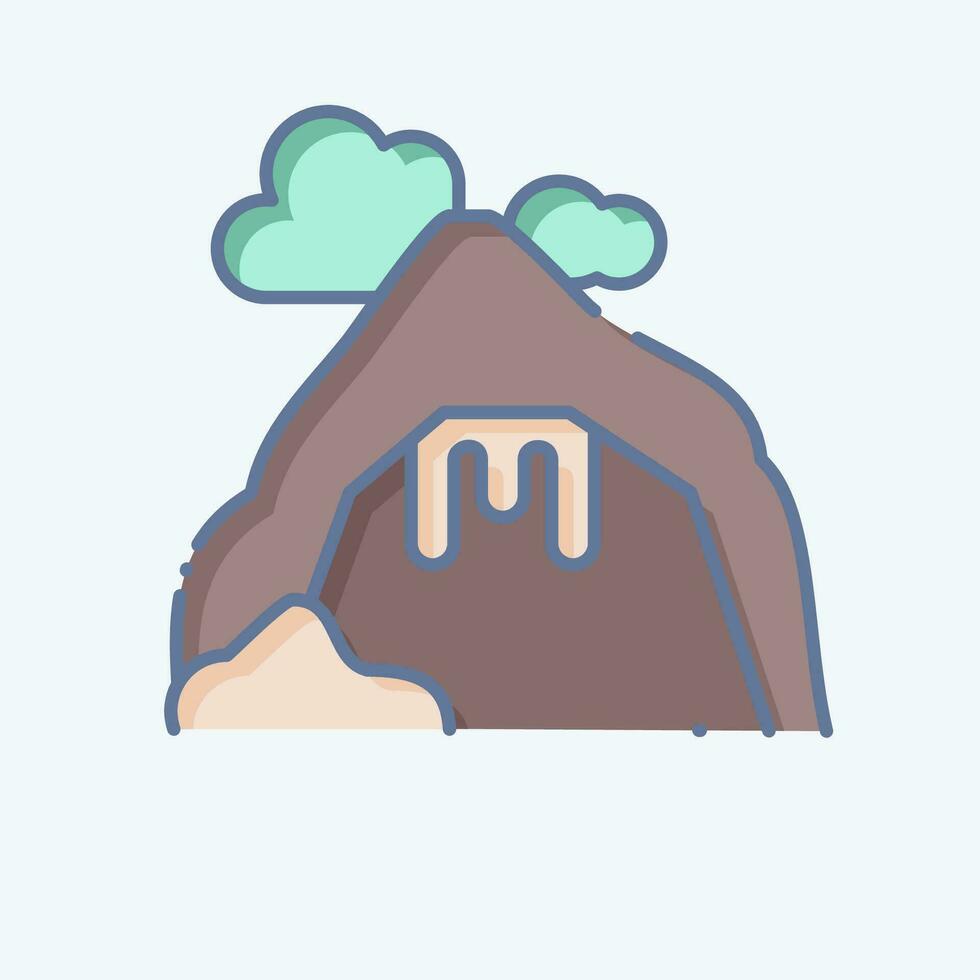 icona grotta. relazionato per alaska simbolo. scarabocchio stile. semplice design modificabile. semplice illustrazione vettore