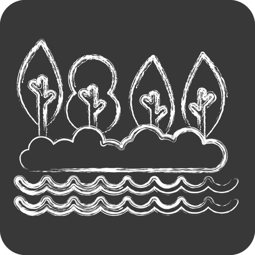 icona lago. relazionato per alaska simbolo. gesso stile. semplice design modificabile. semplice illustrazione vettore