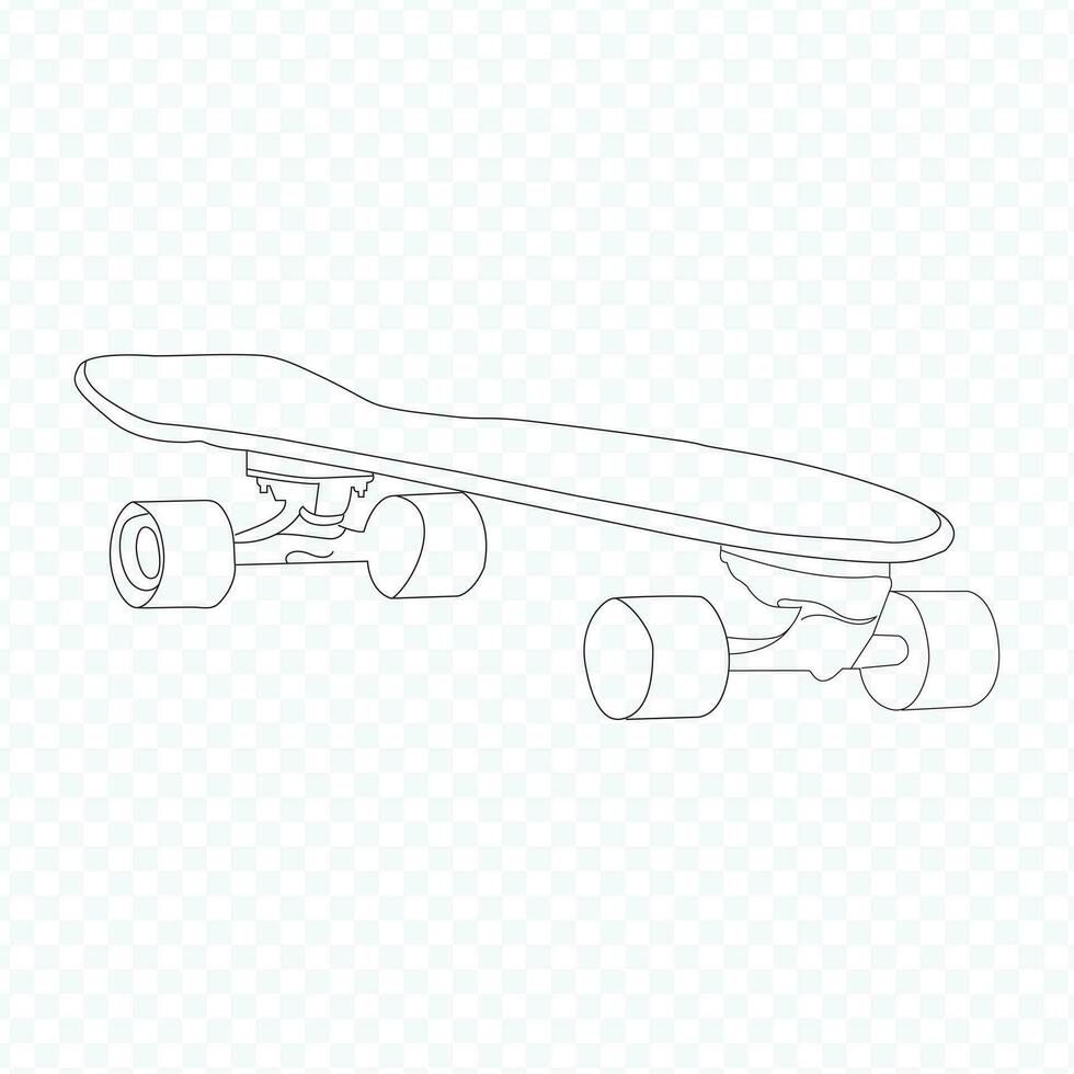 andare con lo skateboard disegno colorazione prenotare, skateboard, modalità di trasporto, gli sport attrezzatura, eps.10 vettore