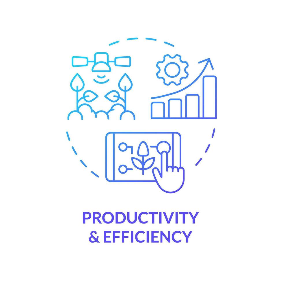 produttività e efficienza blu pendenza concetto icona. aumentare prestazione. agricolo campo. inteligente agricoltura. il giro forma linea illustrazione. astratto idea. grafico design. facile per uso vettore