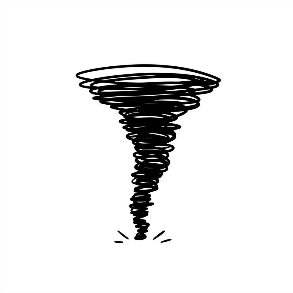 disegnato a mano tornado tempo metereologico scarabocchio vettore illustrazione