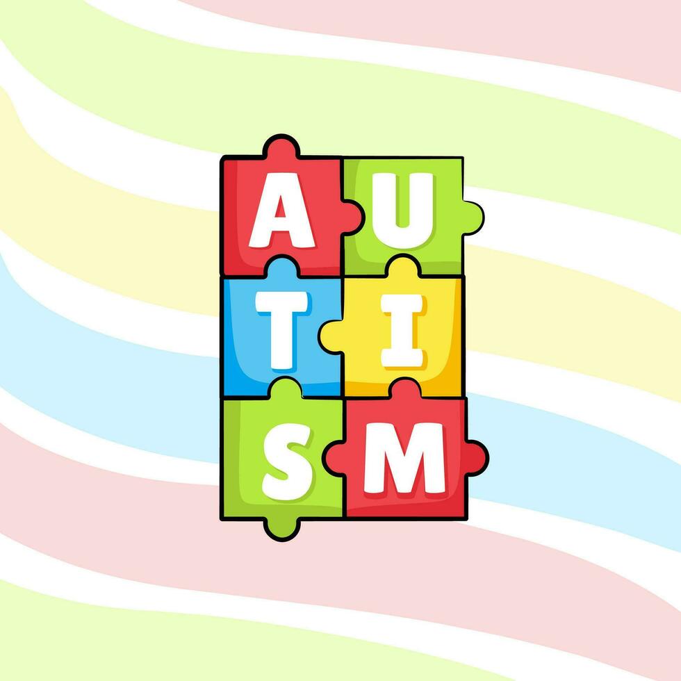 un' colorato sfondo con puzzle pezzi quello dice autismo vettore