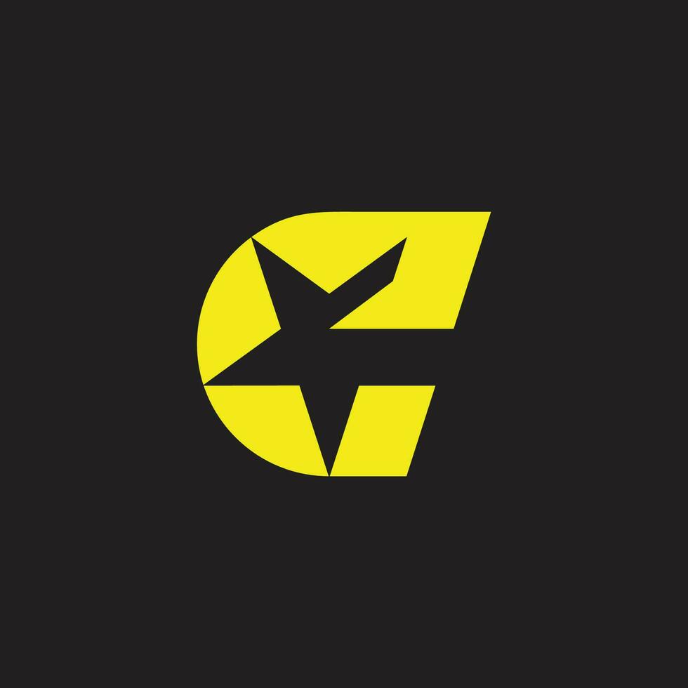 lettera e stella geometrico colorato semplice simbolo logo vettore