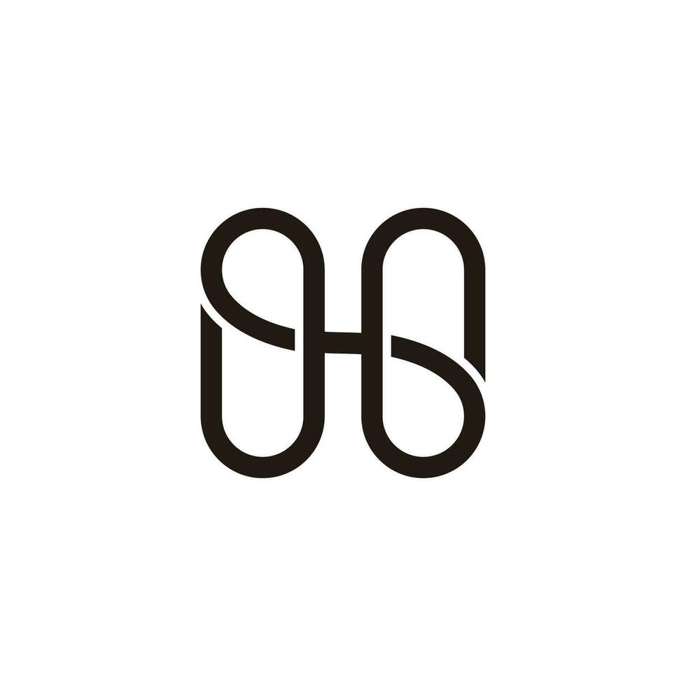 lettera h infinito sovrapposizione logo vettore