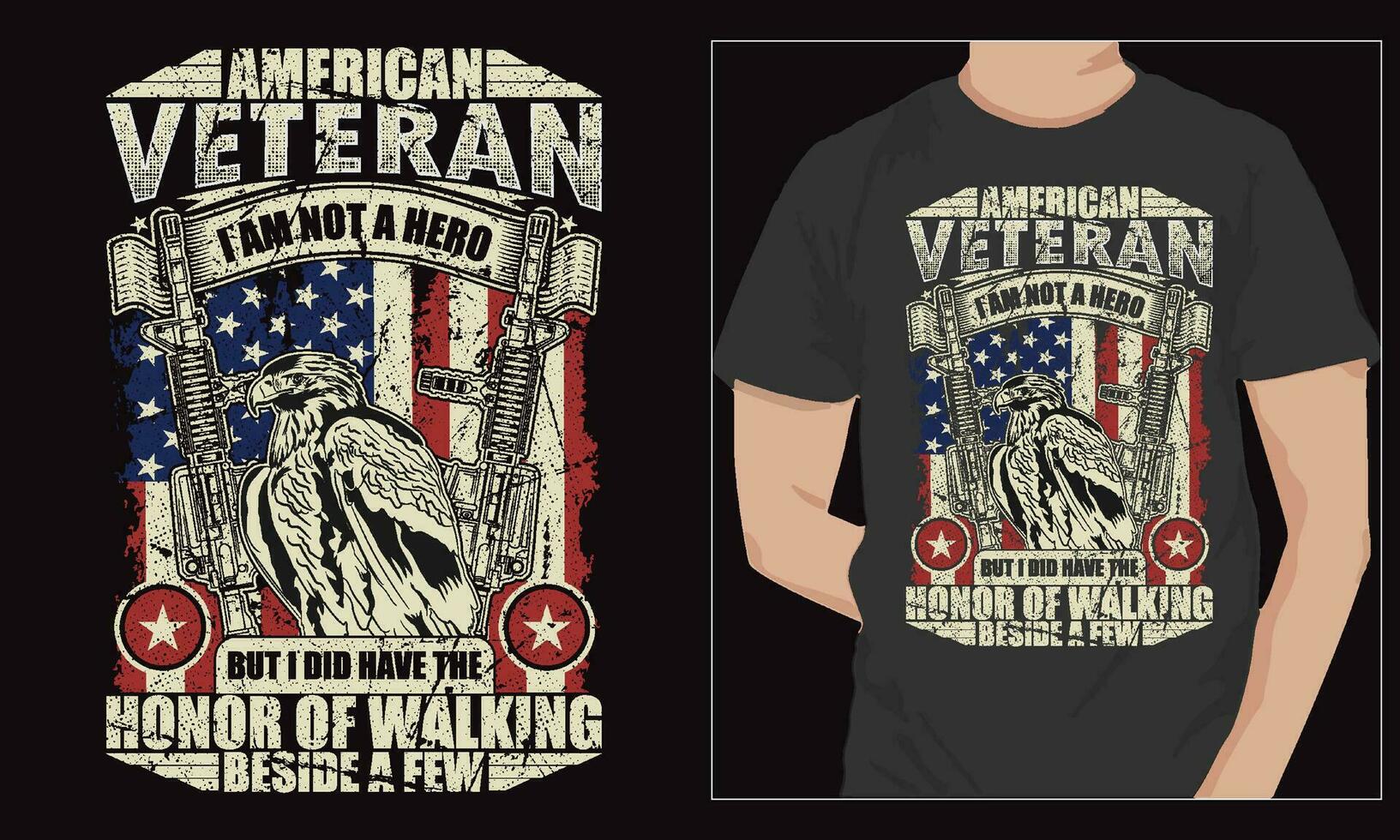 americano veterano io am non un' eroe ma io fatto avere il onore veterano t camicia design vettore