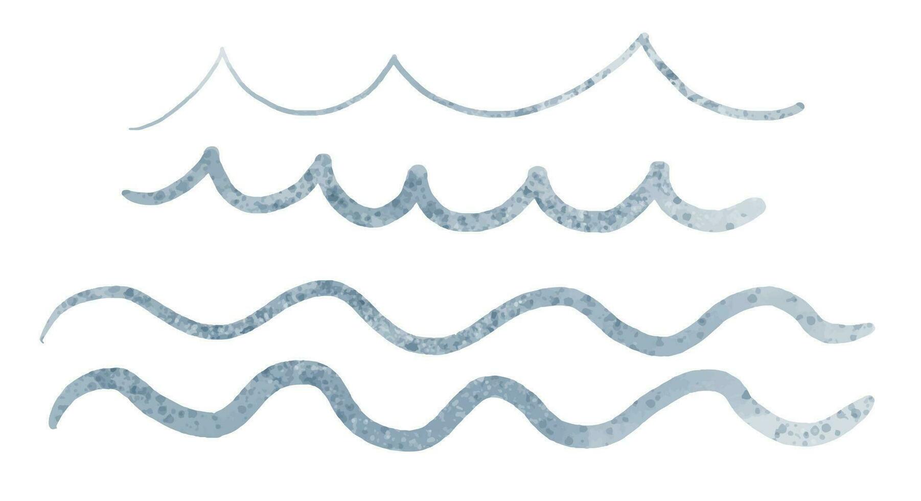 mano dipinto acqua onda illustrazione vettore