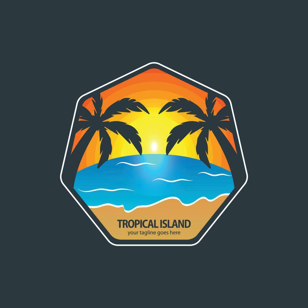 tropicale isola logo vettore