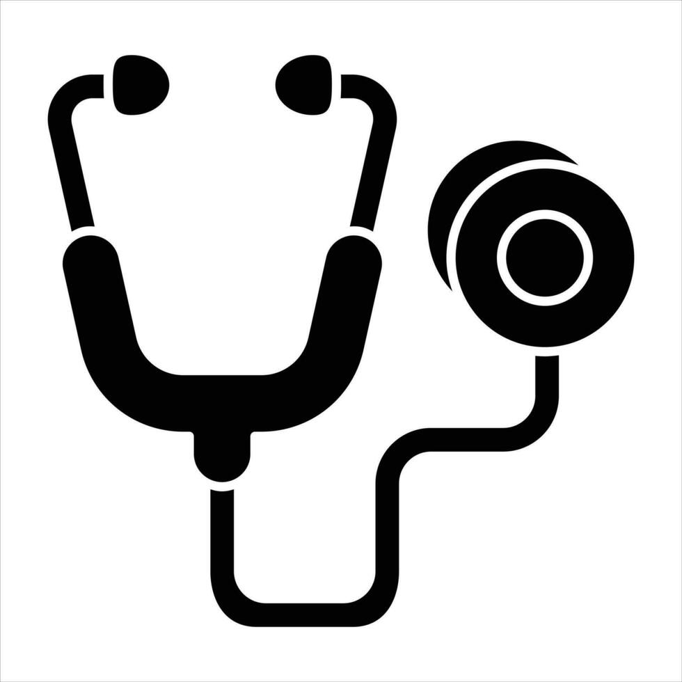 stetoscopio glifo icona design stile vettore