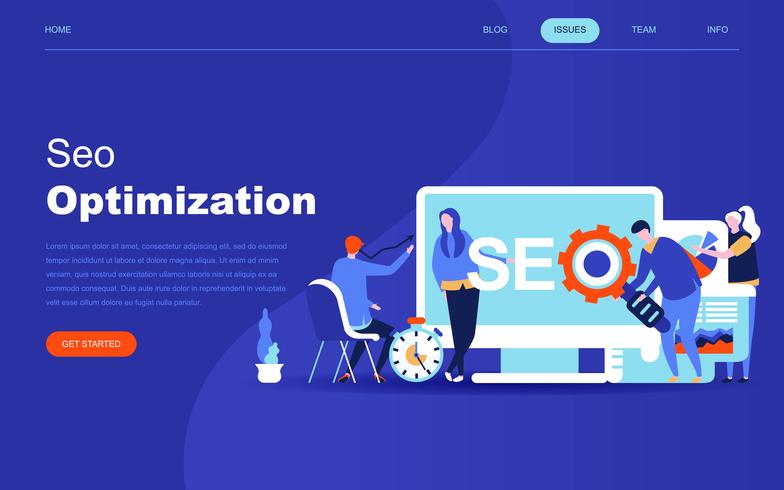 Moderno concetto di design piatto di analisi SEO vettore