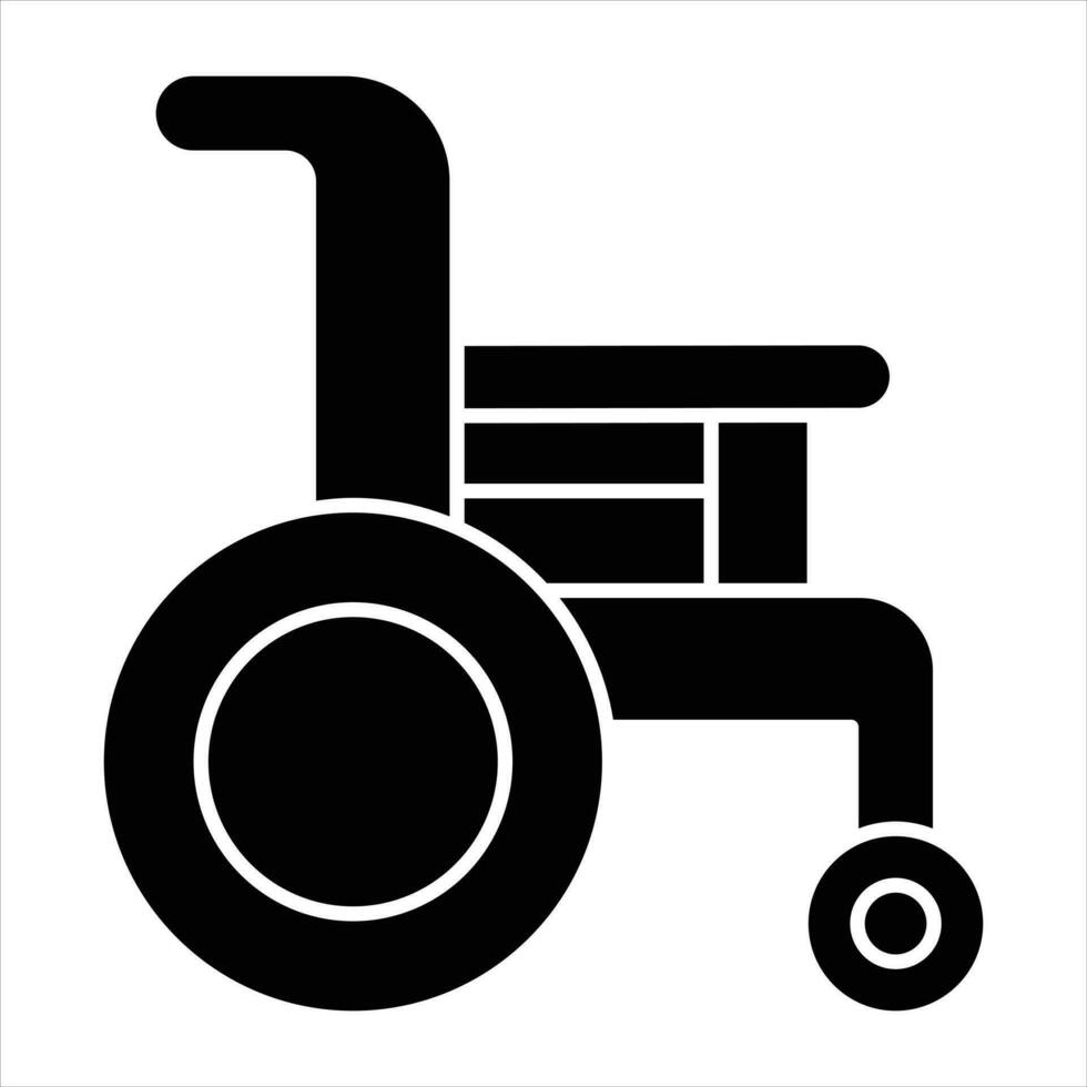 ruota sedia glifo icona design stile vettore