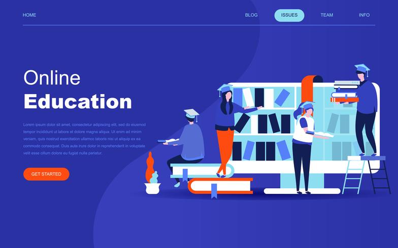 Moderno concetto di design piatto di formazione online vettore