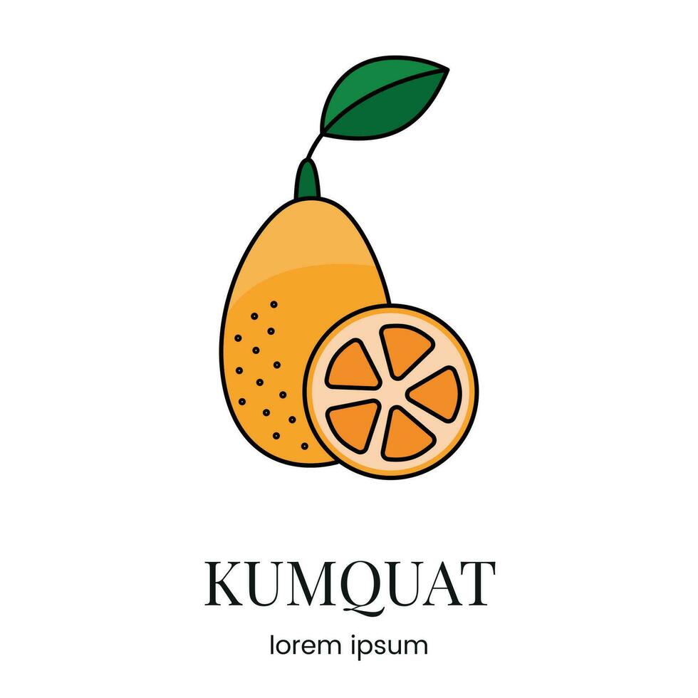 agrume frutta kumquat, linea icona nel vettore per indicare su cibo confezione di il presenza di Questo allergene.