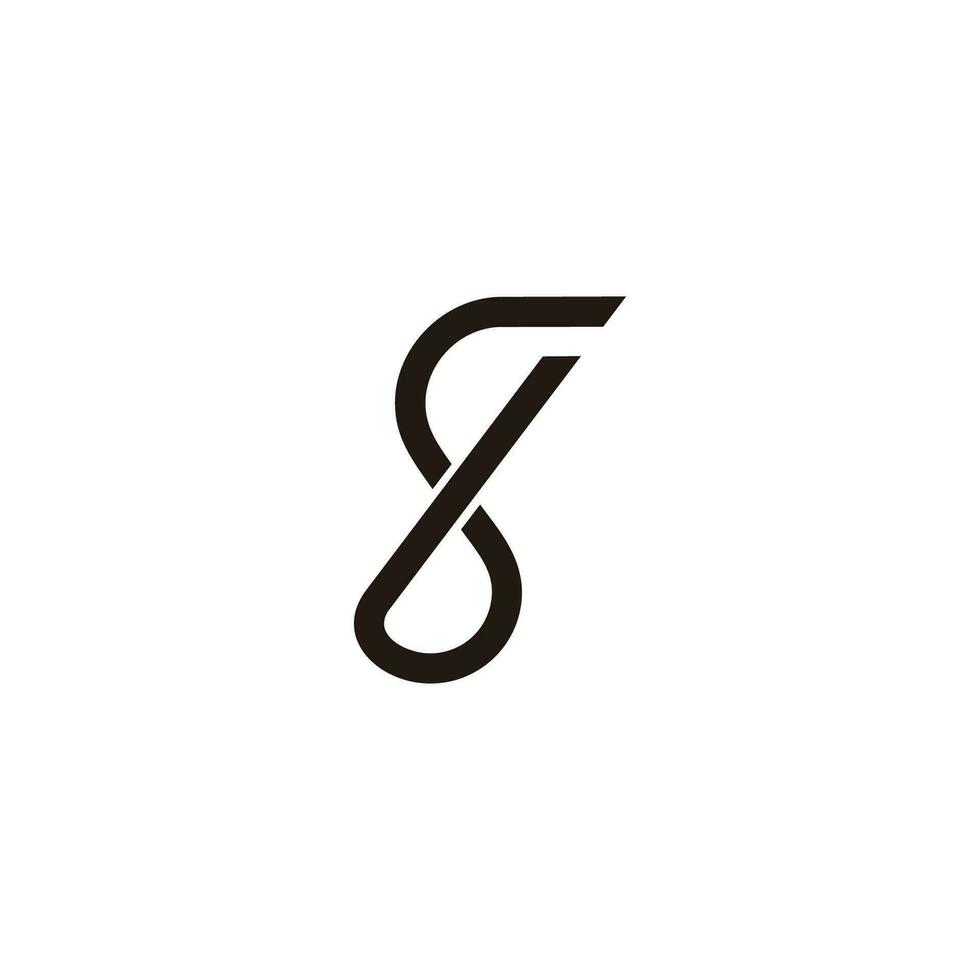lettera sb semplice geometrico curve infinito simbolo logo vettore