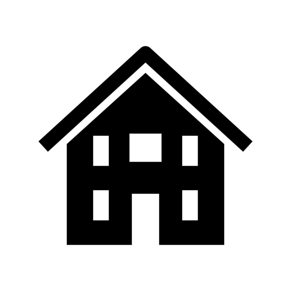 Casa glifo icona. vettore nero silhouette di edificio isolato su bianca