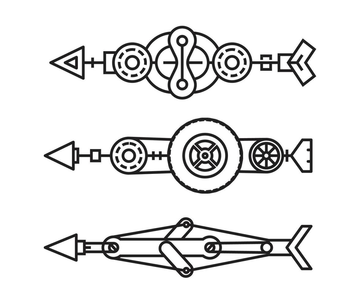 frecce arma impostato linea vettore illustrazione