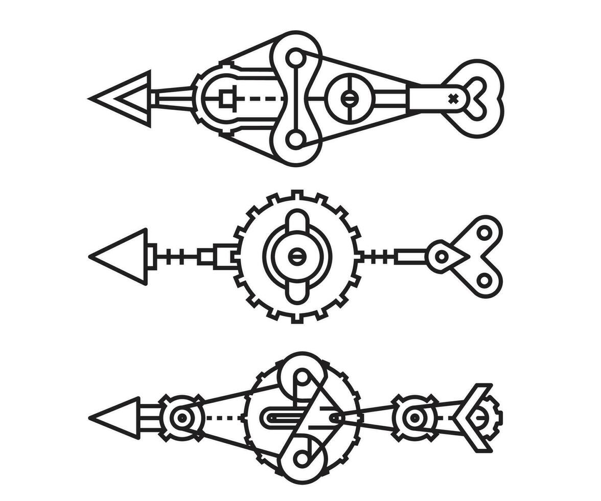 frecce arma impostato linea vettore illustrazione