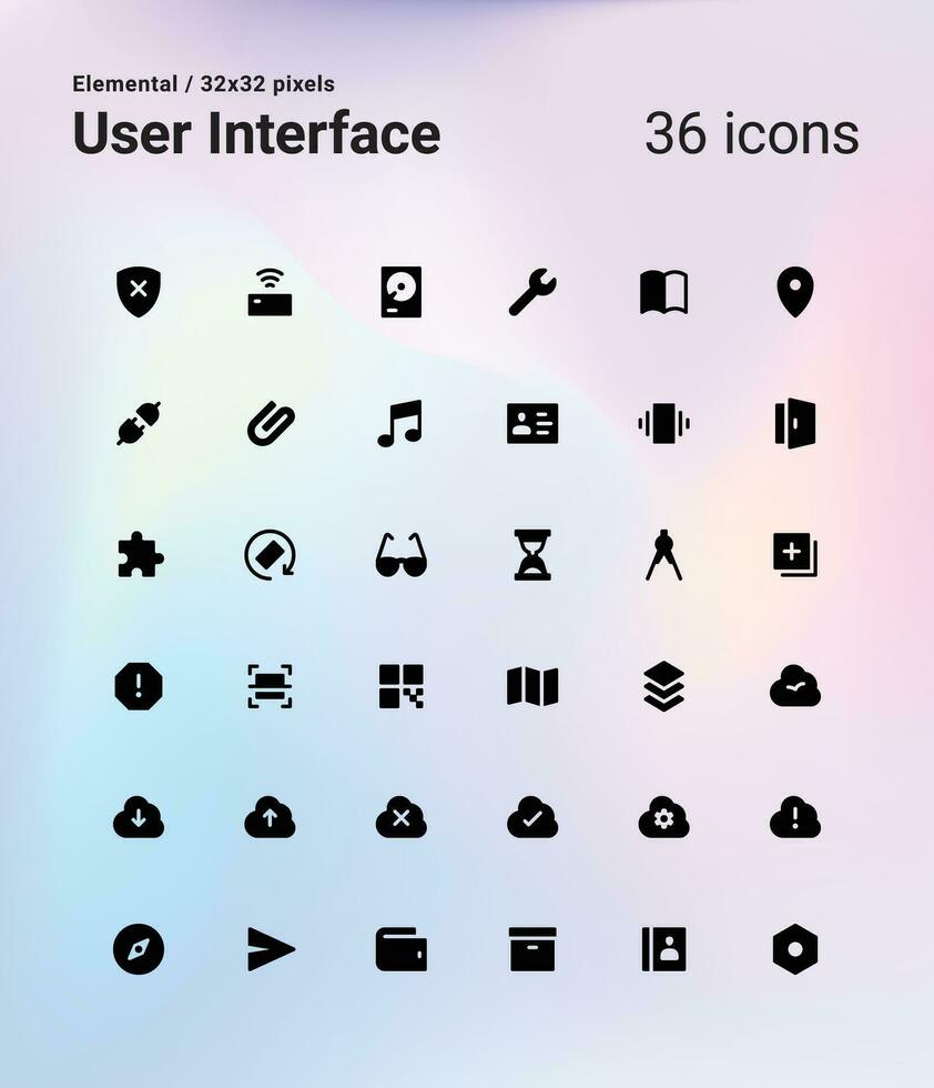 solido utente interfaccia icona imballare vettore
