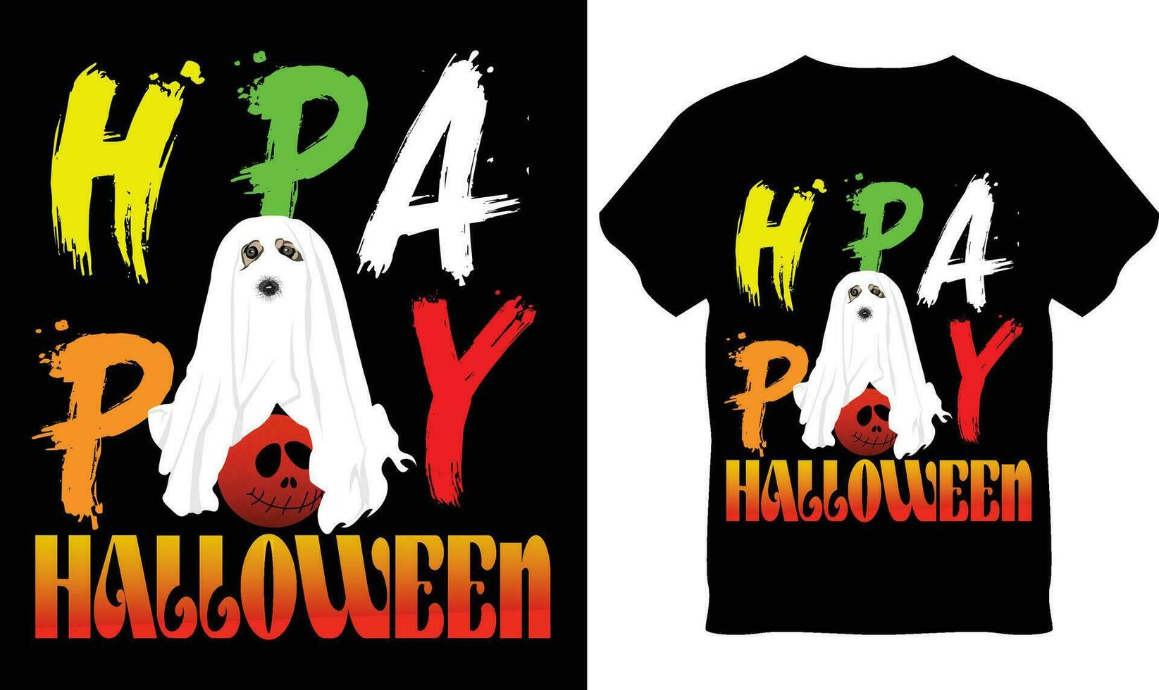 contento Halloween unico maglietta design vettore