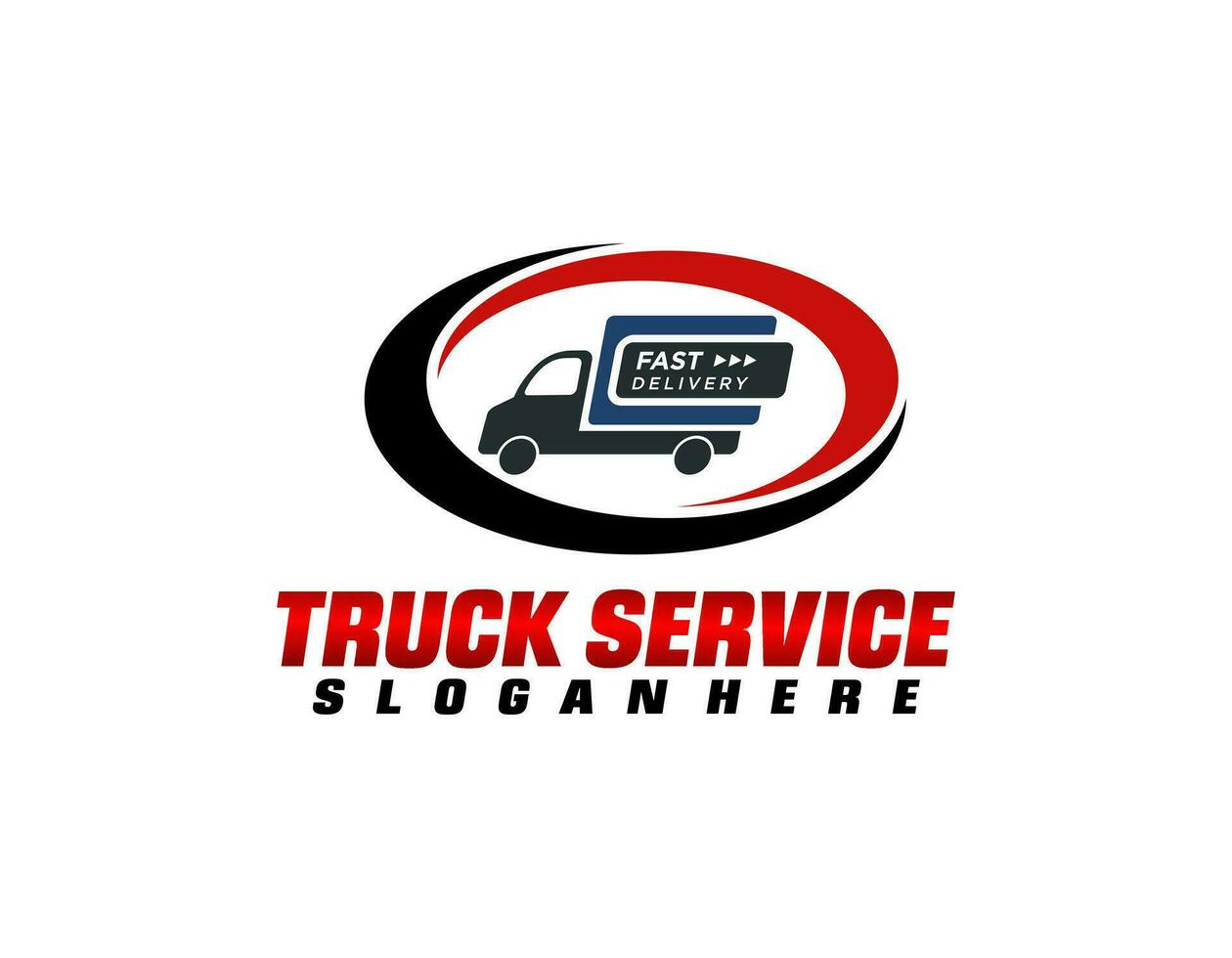 vettore di progettazione del logo del camion semi