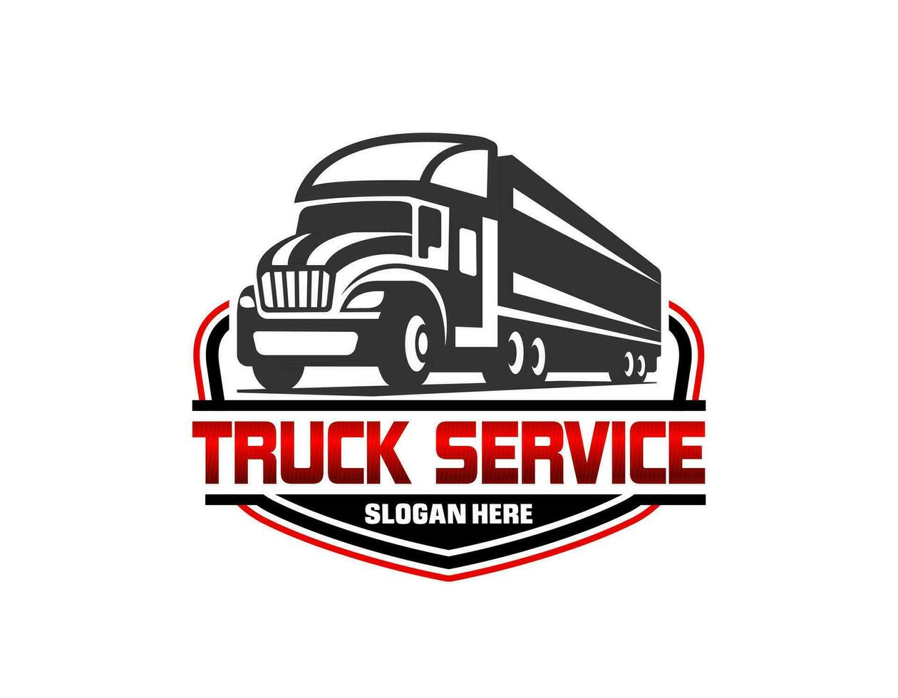 modello di logo emblema logo camion semi vettore