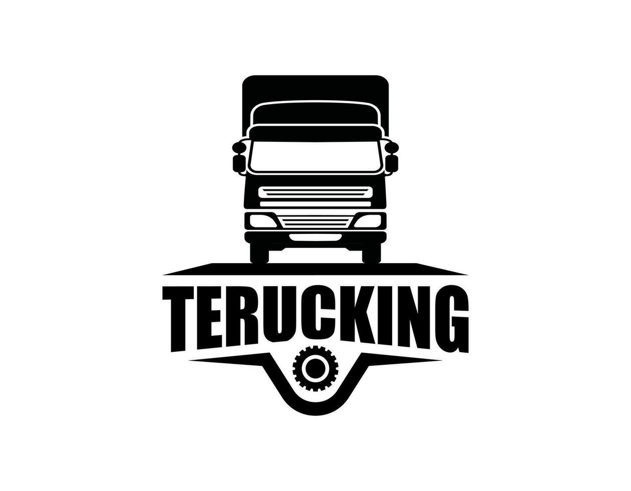 camion trailer trasporto la logistica, consegna, esprimere, carico azienda, veloce spedizione, design modello logo illustrazione silhouette, emblema isolato su buio sfondo, nero vettore