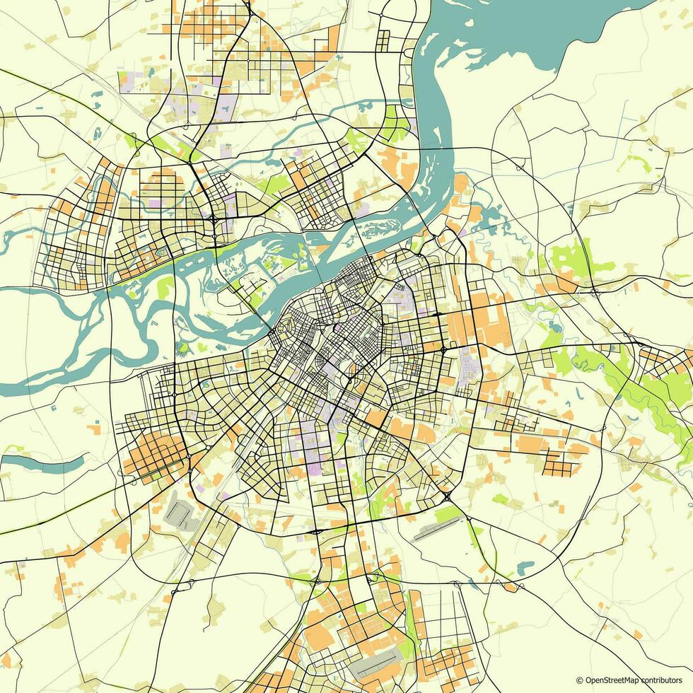 vettore città carta geografica di Harbin, heilongjiang, Cina