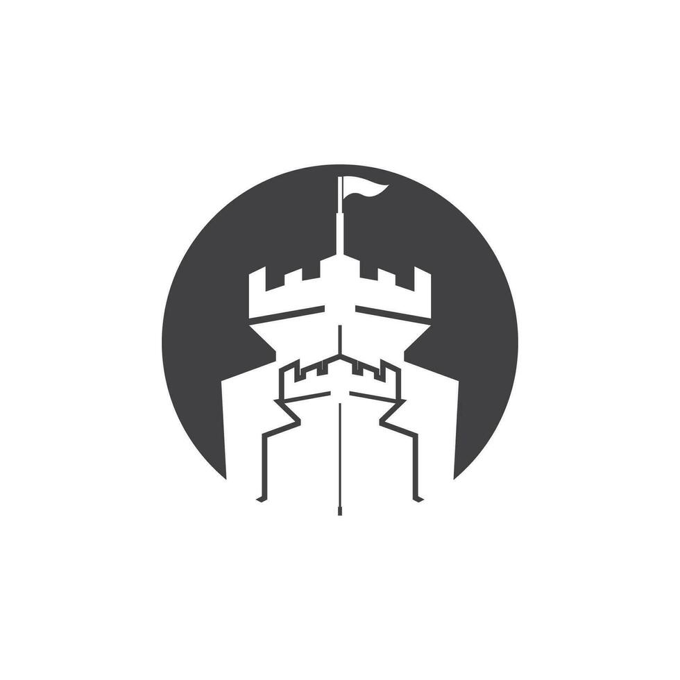 castello logo vettore illustrazione modello