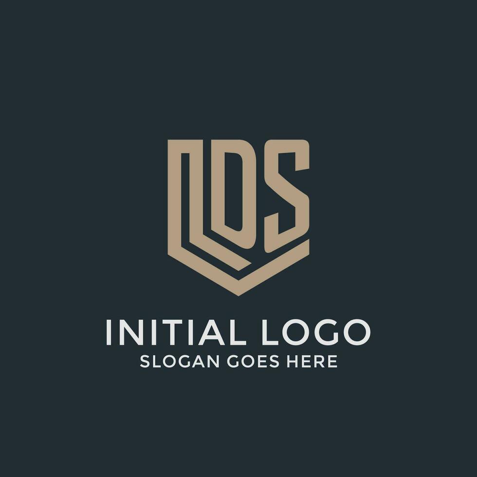 iniziale ds logo scudo guardia forme logo idea vettore