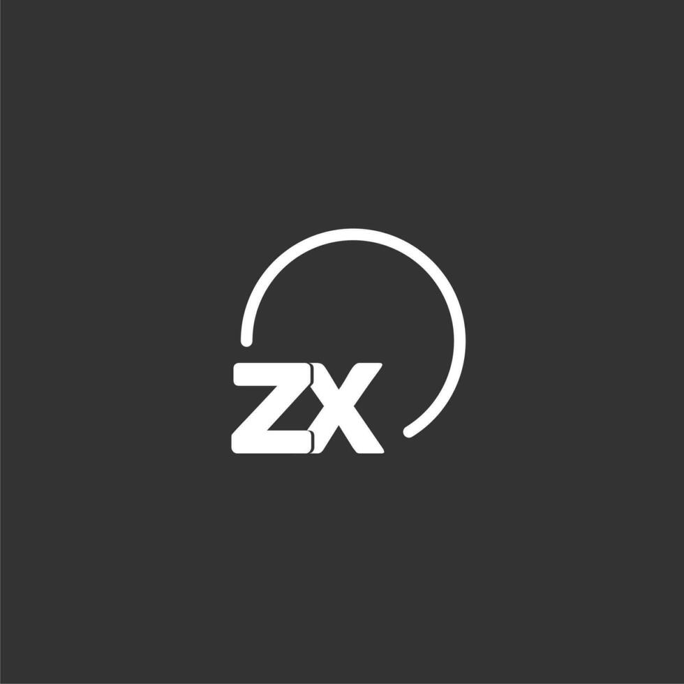 zx iniziale logo con arrotondato cerchio vettore