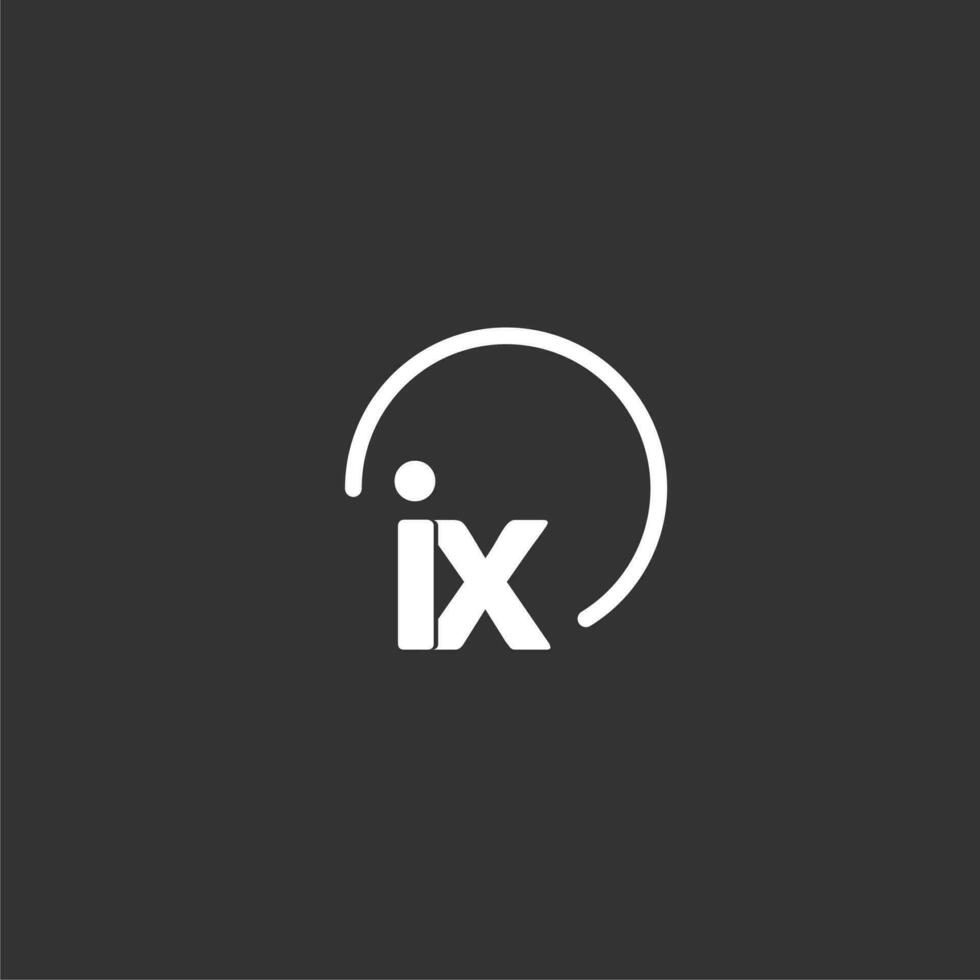 ix iniziale logo con arrotondato cerchio vettore
