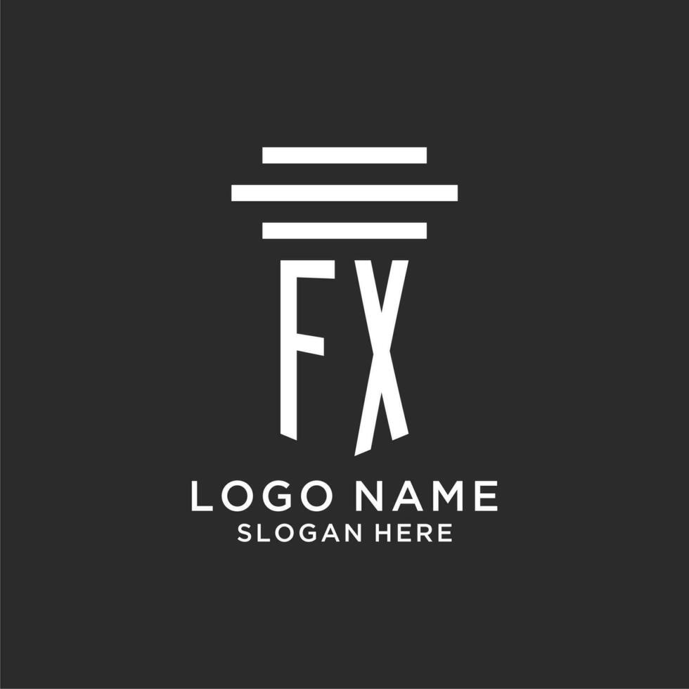 fx iniziali con semplice pilastro logo disegno, creativo legale azienda logo vettore