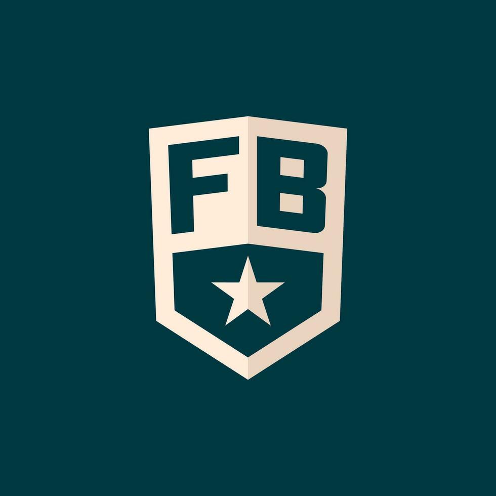iniziale fb logo stella scudo simbolo con semplice design vettore