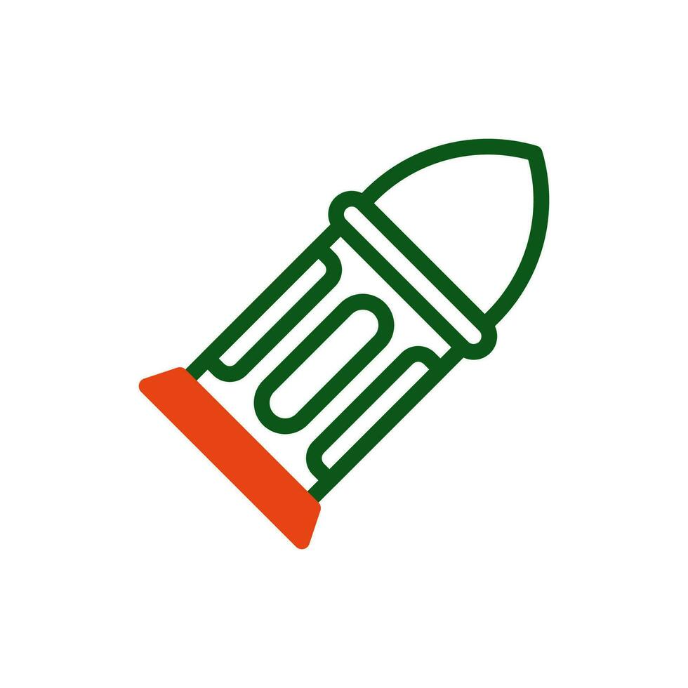 proiettile icona duotone verde arancia colore militare simbolo Perfetto. vettore