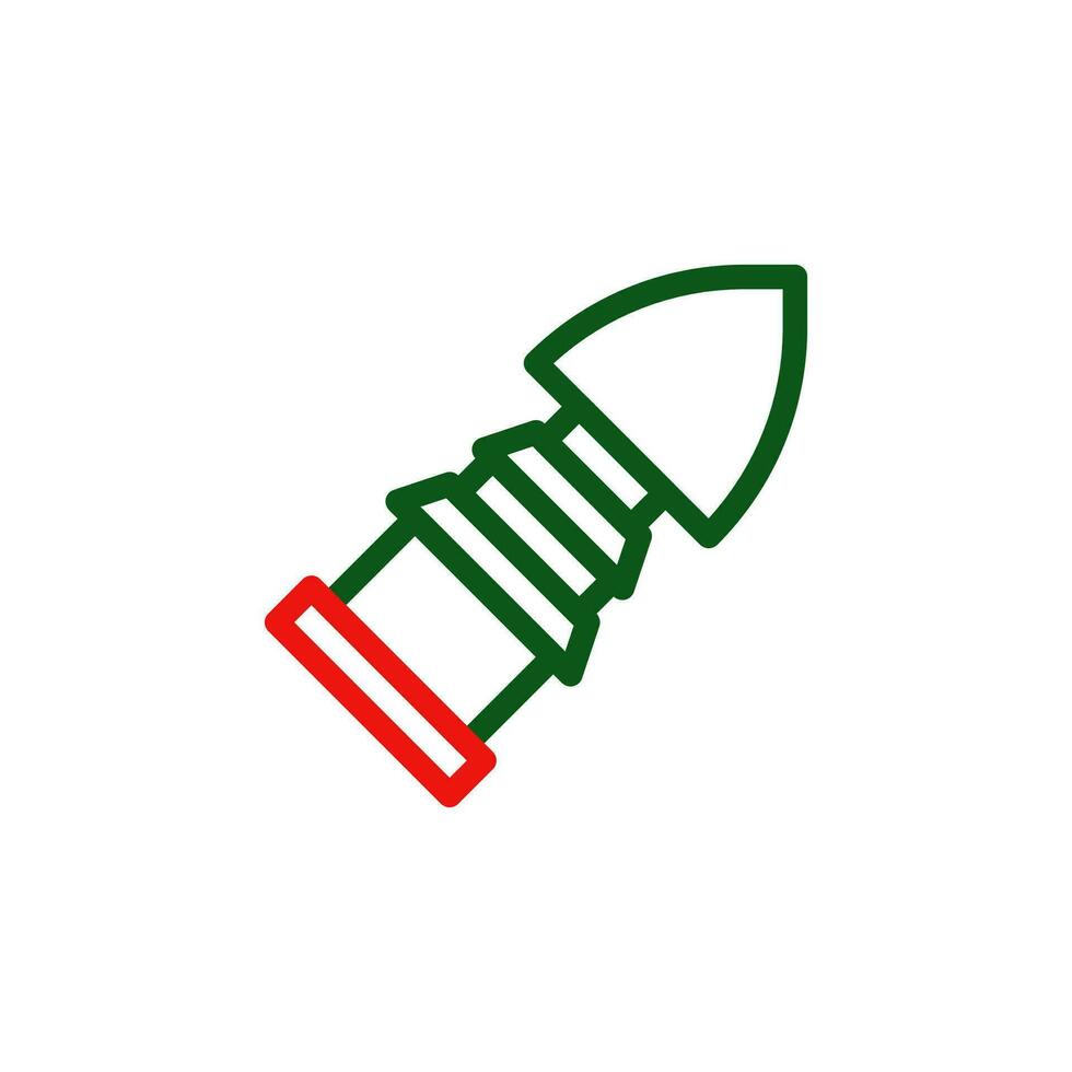 proiettile icona duocolor verde rosso colore militare simbolo Perfetto. vettore