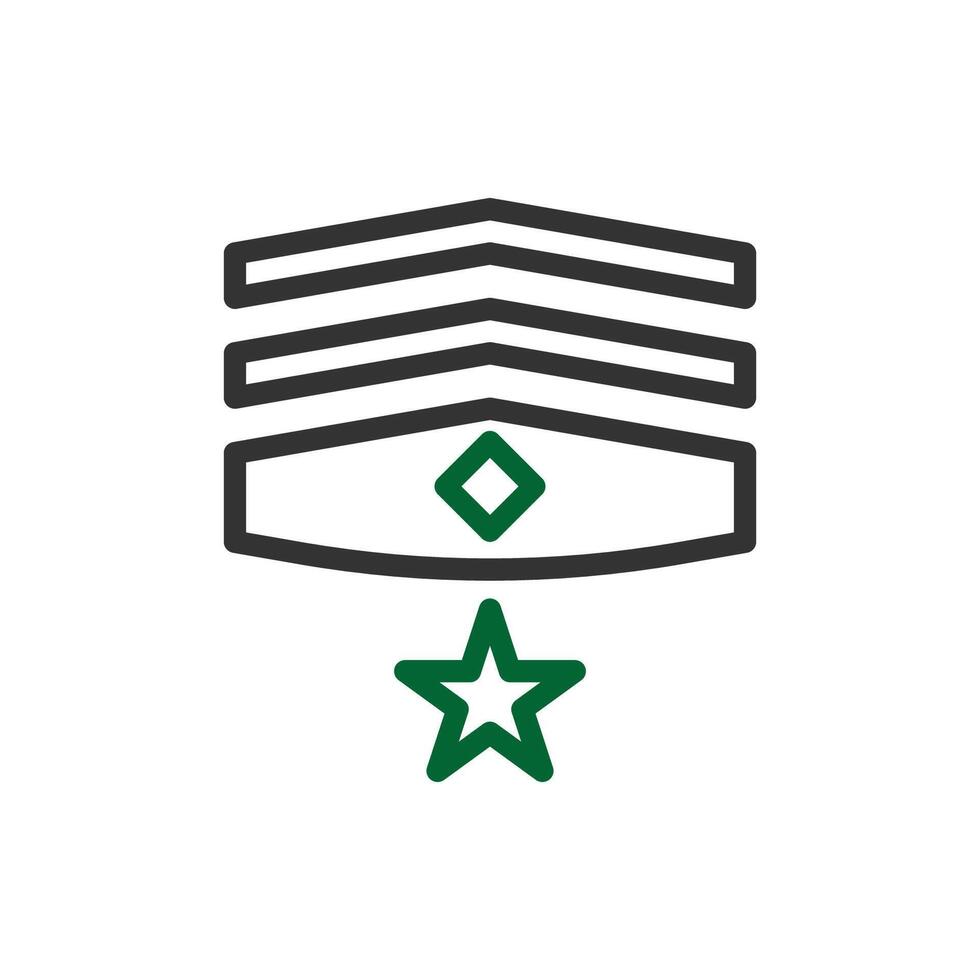 distintivo icona duocolor grigio verde colore militare simbolo Perfetto. vettore