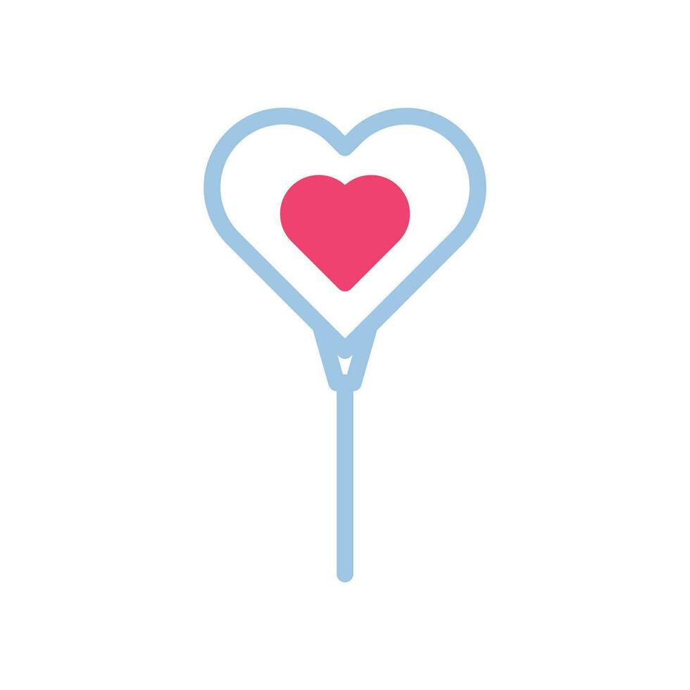 Palloncino amore icona duotone blu rosa stile San Valentino illustrazione simbolo Perfetto. vettore