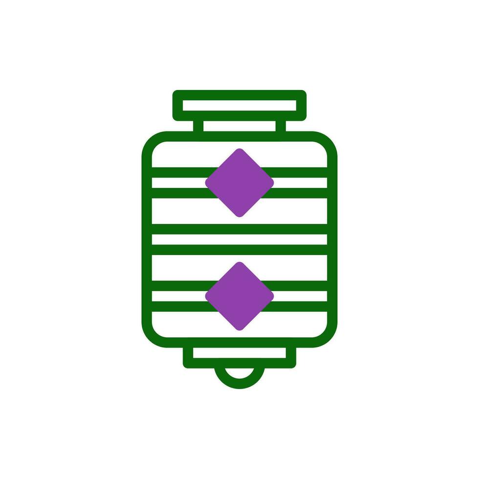 lanterna icona duotone verde viola colore Cinese nuovo anno simbolo Perfetto. vettore