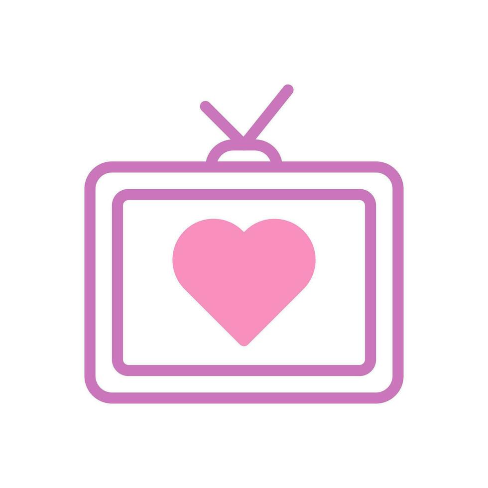 tv amore icona duotone viola rosa stile San Valentino illustrazione simbolo Perfetto. vettore