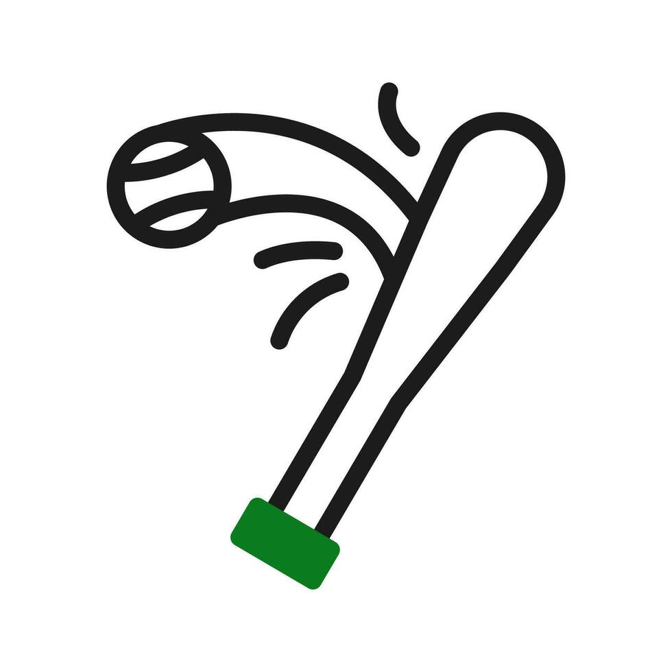 baseball icona duotone verde nero colore sport simbolo illustrazione. vettore