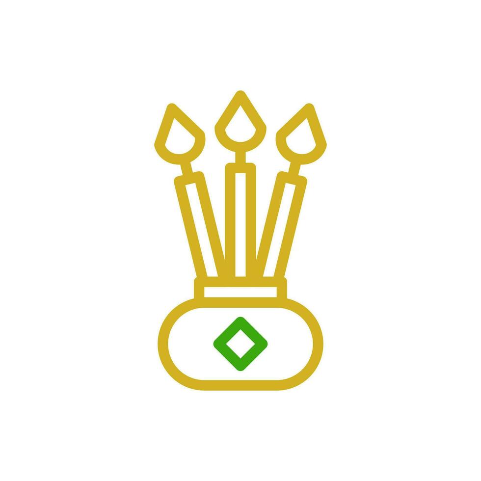candela icona duocolor verde giallo colore Cinese nuovo anno simbolo Perfetto. vettore