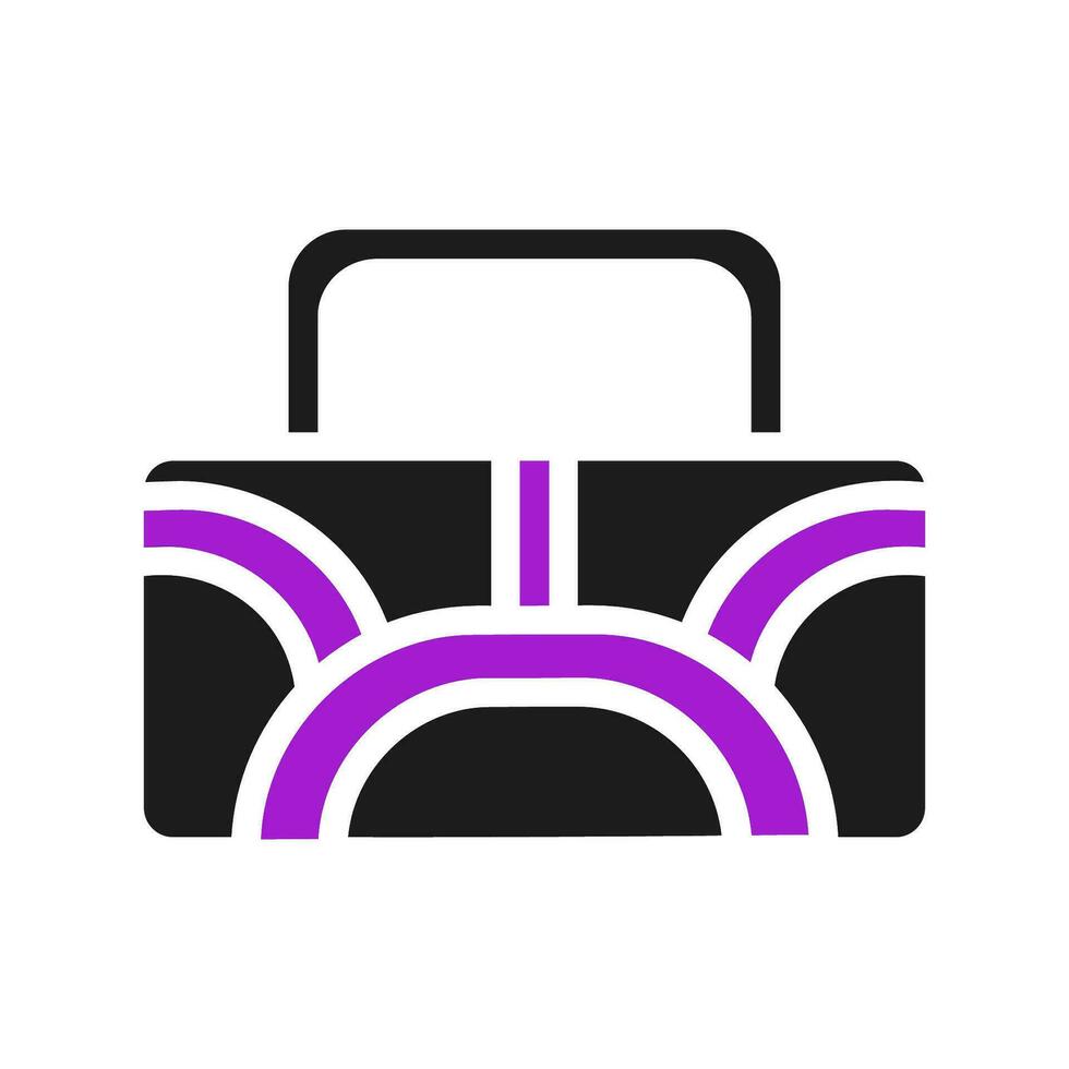 zaino icona solido viola nero sport simbolo illustrazione. vettore