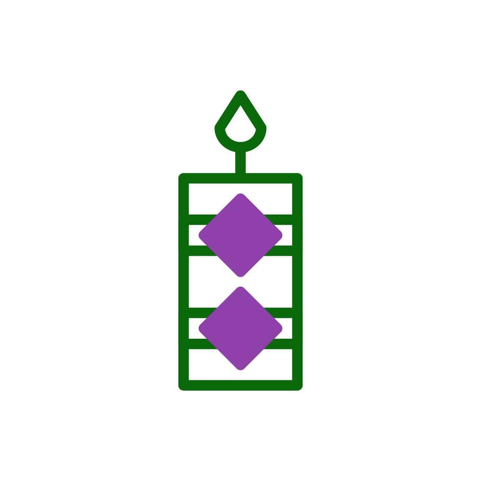 candela icona duotone verde viola colore Cinese nuovo anno simbolo Perfetto. vettore