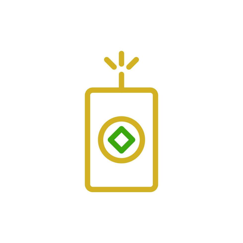 petardi icona duocolor verde giallo colore Cinese nuovo anno simbolo Perfetto. vettore
