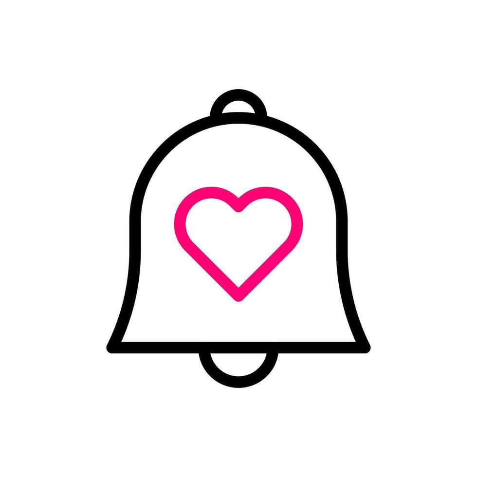campana amore icona duocolor nero rosa stile San Valentino illustrazione simbolo Perfetto. vettore
