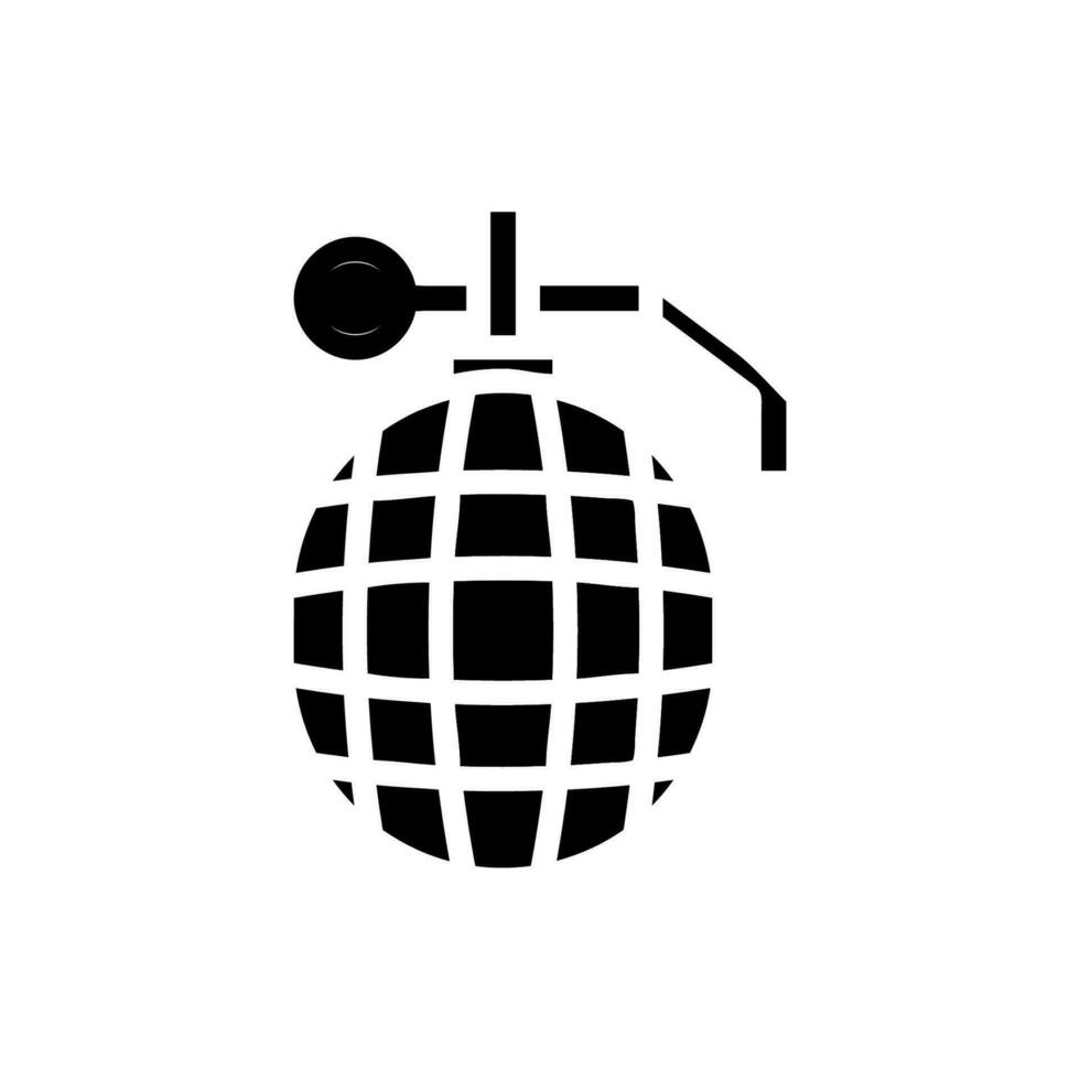granata icona solido nero colore militare simbolo Perfetto. vettore