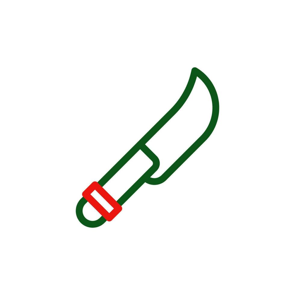 coltello icona duocolor verde rosso colore militare simbolo Perfetto. vettore