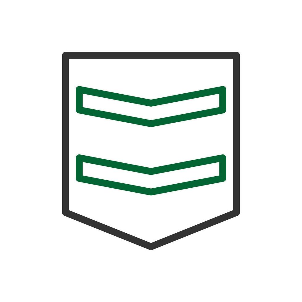 distintivo icona duocolor grigio verde colore militare simbolo Perfetto. vettore