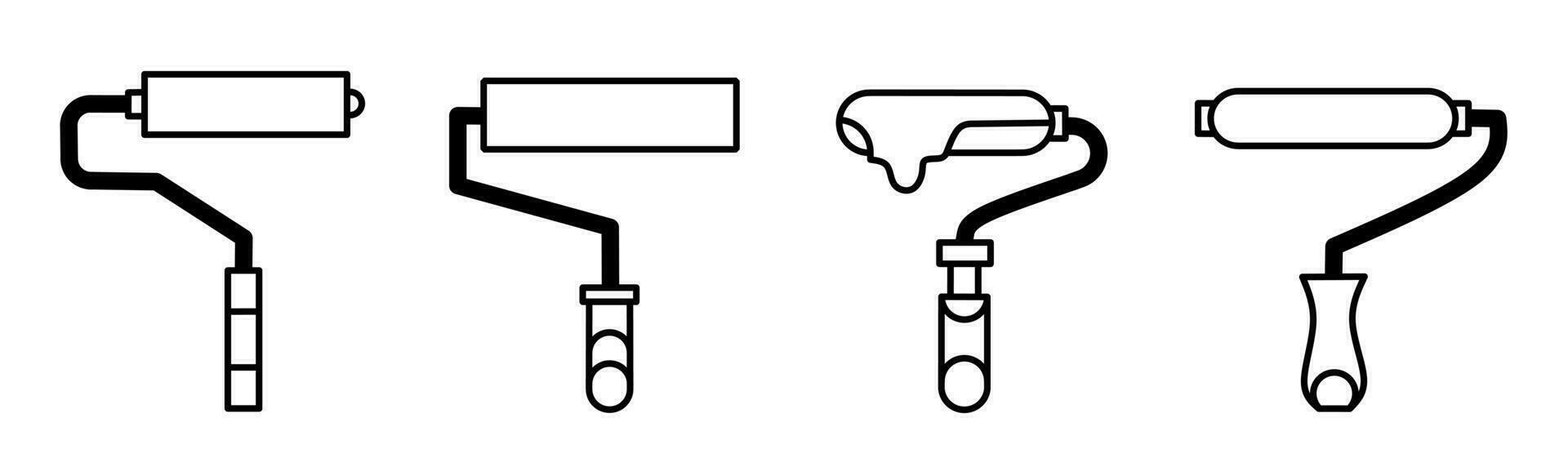 dipingere rullo illustrazione. dipingere rullo impostato per attività commerciale. azione vettore. vettore