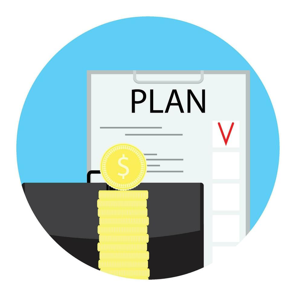 pianificazione di finanziario bilancio icona app. bilancio e controllo Piano, bilancio gestione finanziario pianificazione, vettore illustrazione